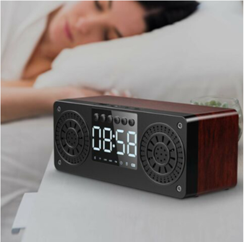 Title 5, Wooden Clock Bluetooth Speaker Retro Subwoofer....