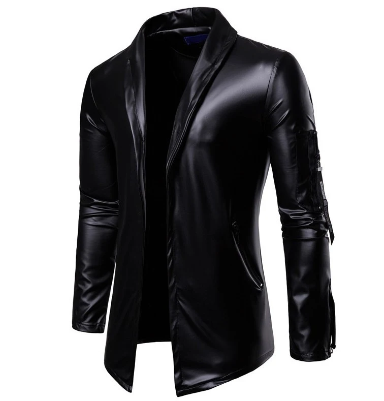 Title 6, Giacca da moto uomo in pelle PU elastica con zi...