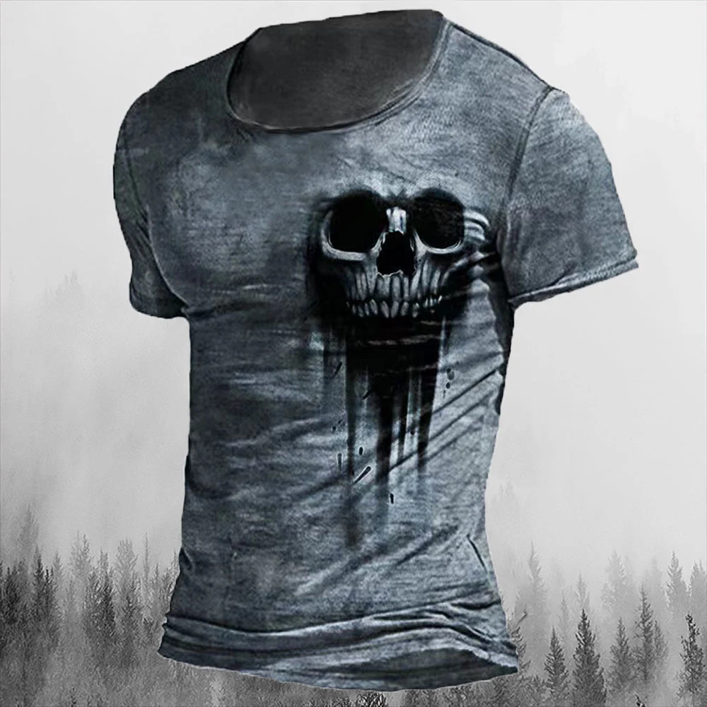 Title 5, Printed Mens T Shirt Vintage Horror Skull Top ...