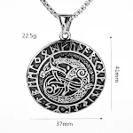 Colar masculino com pingente de dragão viking vintage em aço titânio, um amuleto de força e estilo para homens. — foto 10