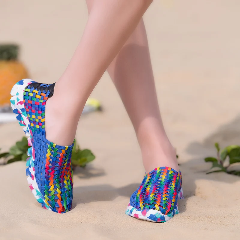 Ethnic style ladies knitted shoes for comfort and fashion. Perfect for a casual, stylish look. Unique designs for everyd — photo 1