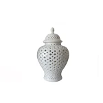 White Hollowed-out Ceramic General Jar – A stylish and versatile decorative piece for your home. Perfect for flowers, pl — photo 4