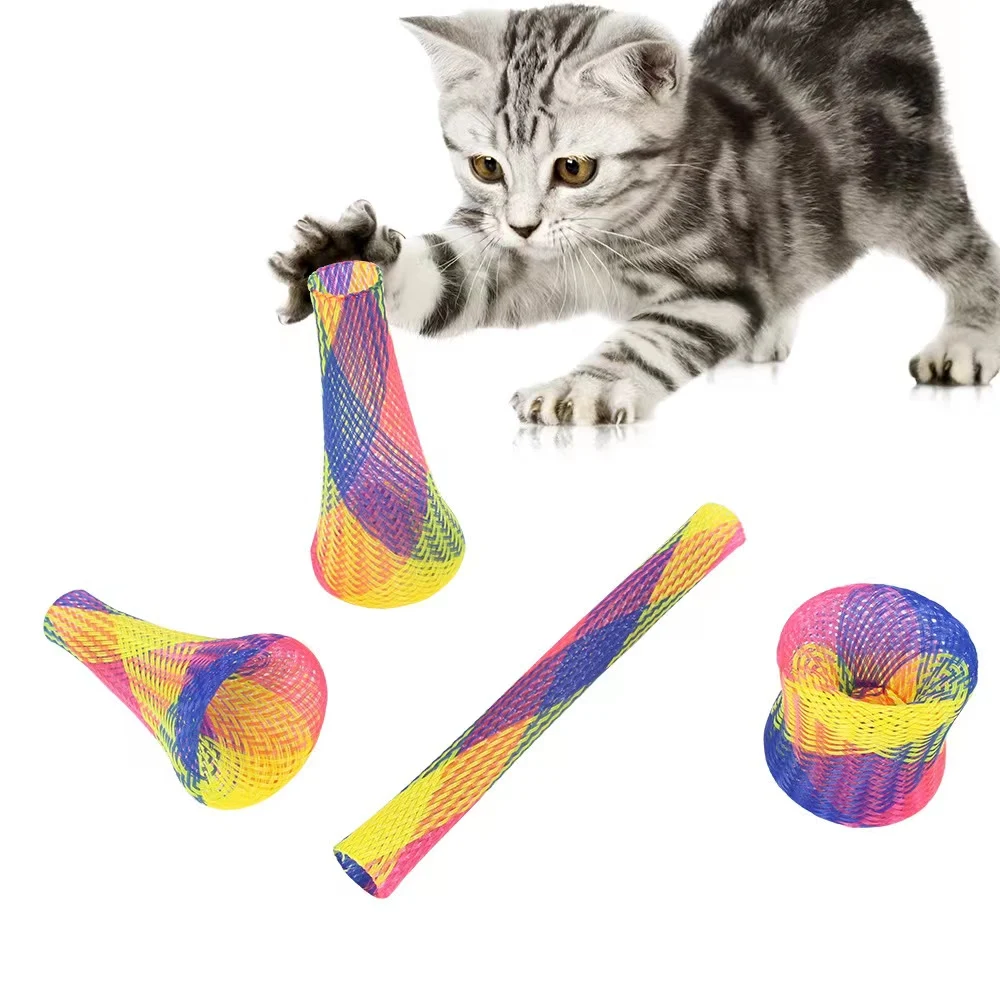 Title 5, 5pcs Pet Cat Bounce Toy Nylon Spring Bounce Fun...