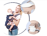 Canguru para bebê quatro estações, respirável e com alças, assento de cintura infantil, confortável e seguro, perfeito para passeios. — foto 4