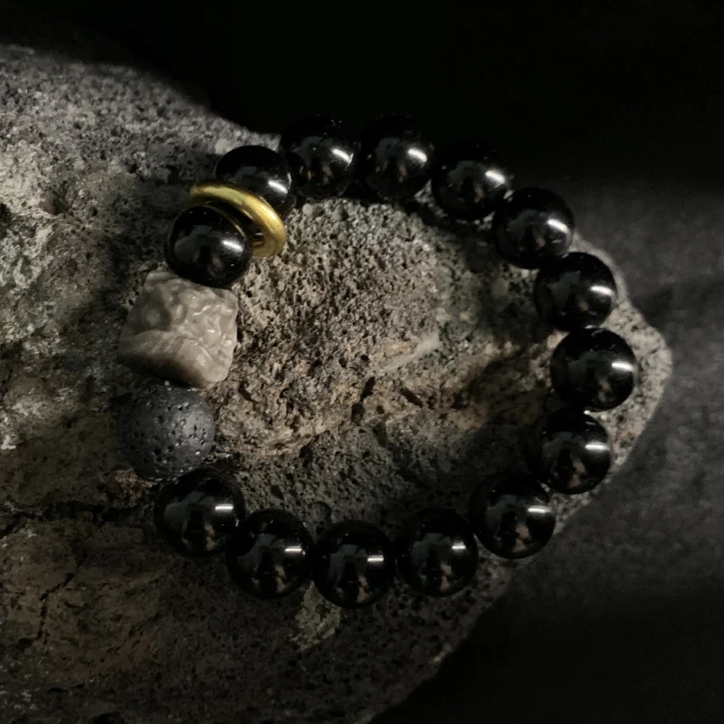 Title 5, Pulseira Xingshi de Prata para Homens e Mulhere...