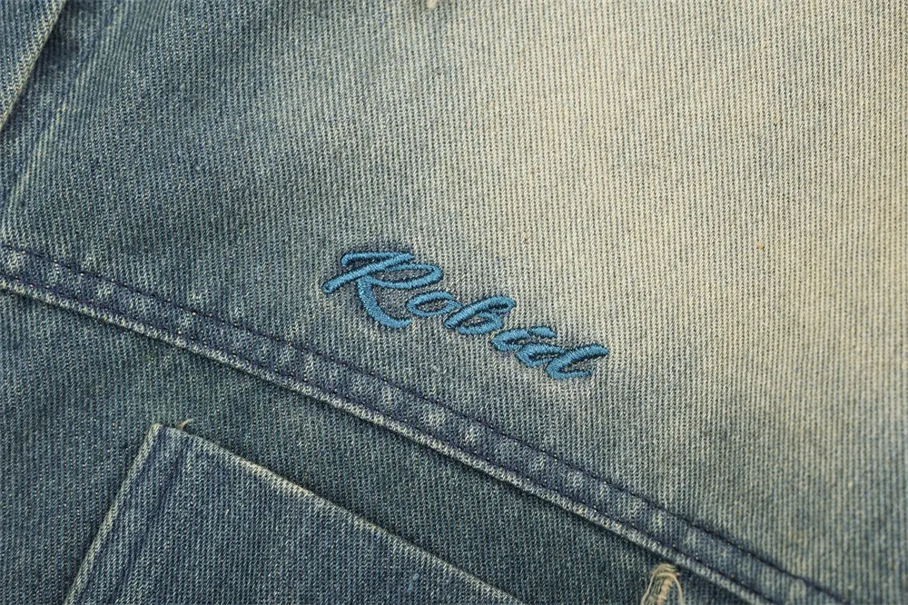 Title 3, Jaqueta Jeans Guochao High Street com Contraste...