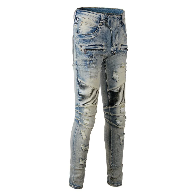 Title 7, Hand Frayed Beggar Style Distressed Slim Stretc...