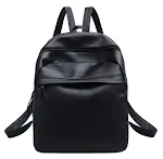 Mochila feminina de couro PU de alta qualidade, moda sólida para meninas adolescentes, grande capacidade, casual preta. — foto 1