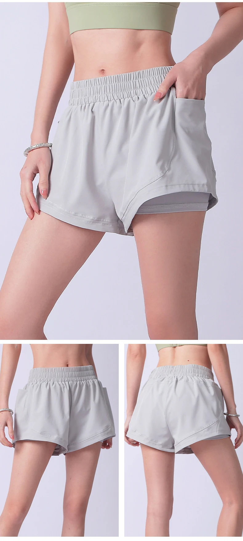 Dames oversized casual shorts met hoge taille. Comfort en stijl voor dagelijks gebruik. Ideaal voor een relaxte en trendy look. — foto 7
