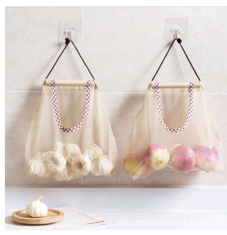 Title 15, Portable Polyester Mesh Kitchen Storage Bag, Ne...