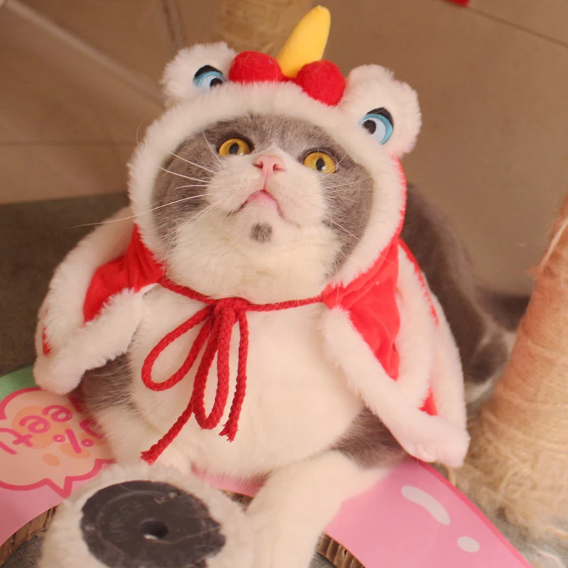 Capa de Invierno Cálida para Gato León Chal, abrigado y cómodo, ideal para mascotas en climas fríos, protege y da un toque divertido. — foto 6