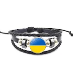 Pulseira de couro vintage artesanal com várias camadas de contas trançadas, design único e elegante, perfeita para homens e mulheres. — foto 1