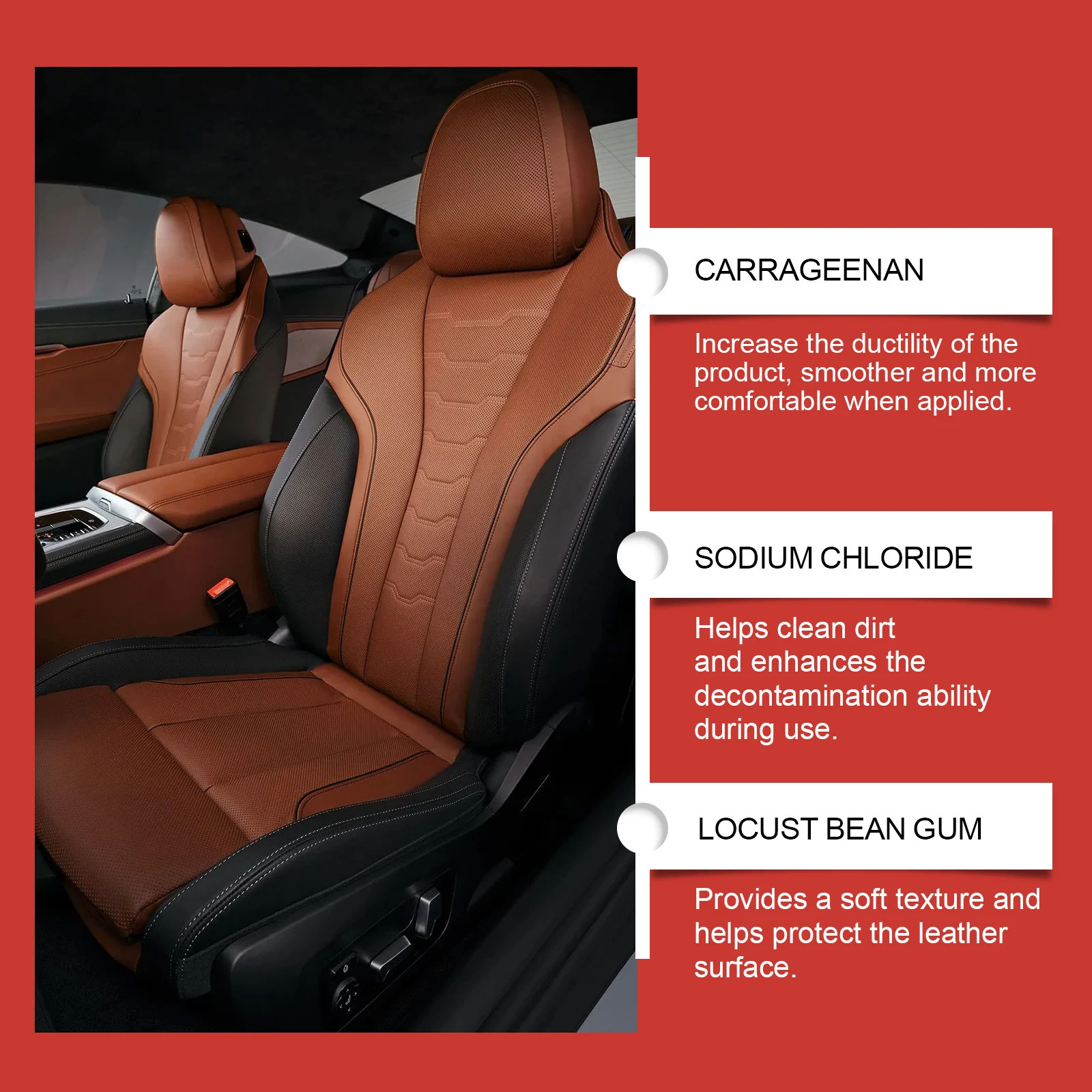 Leather Interior Care Cream Car Seat Polishing, Cleans, Nourishes and Protects Leather Upholstery. Restores Shine and Pr — photo 6