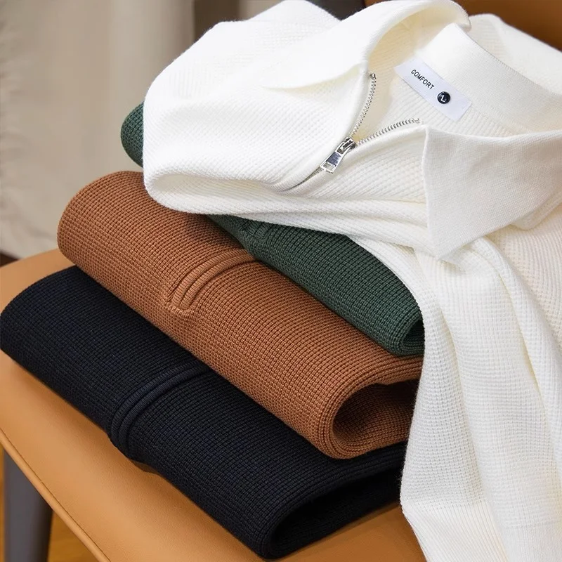 Title 6, Mens Fashion Leisure Warm Knitted Waffle Half ...