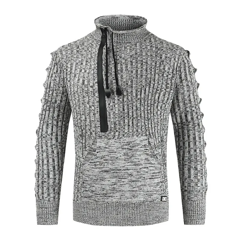 Autumn And Winter Loose Stand Collar Pullover Tether Trend Knitting Sweater Men — photo 2