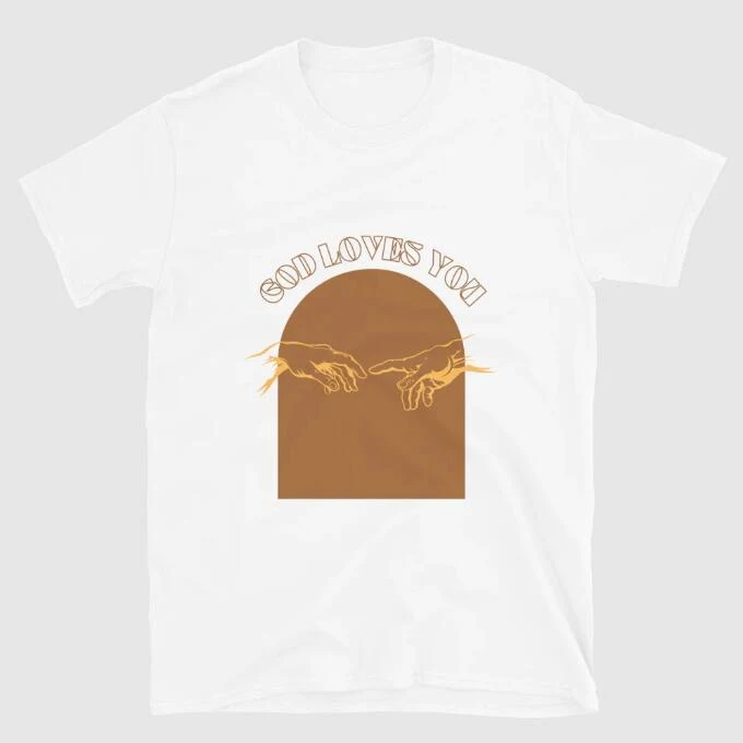 "God Love You" Youth Printing Short Sleeve, a comfortable and stylish way for young people to express their faith, perfe — photo 4