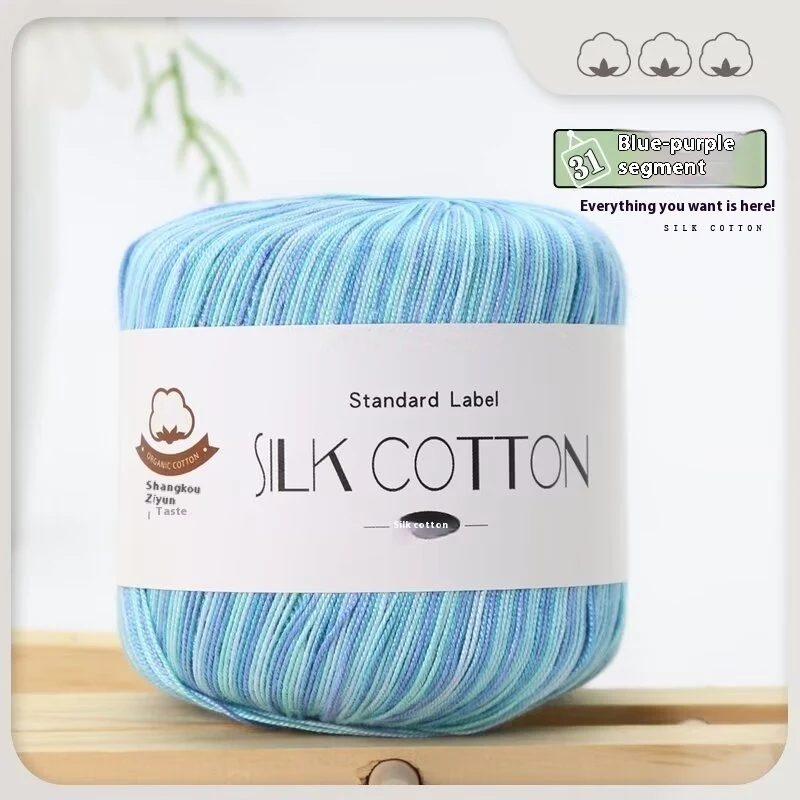Kit de material tecido à mão em seda e algodão DIY com novelo de lã fina, ideal para artesanato e projetos têxteis exclusivos e personalizados. — foto 23