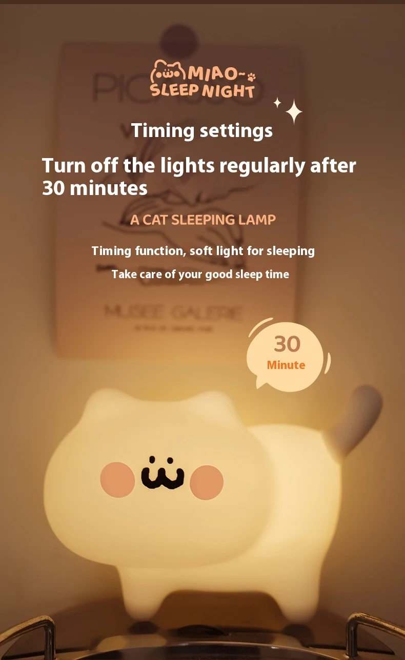 Title 1, Cat Nightlight Bedroom Decoration Bedside Sleep...