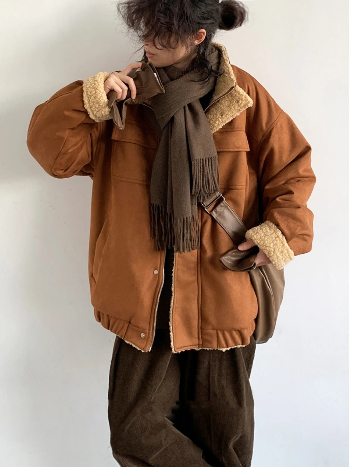 Title 3, Berber Fleece Cotton Coat Mens Retro Fleece Pa...