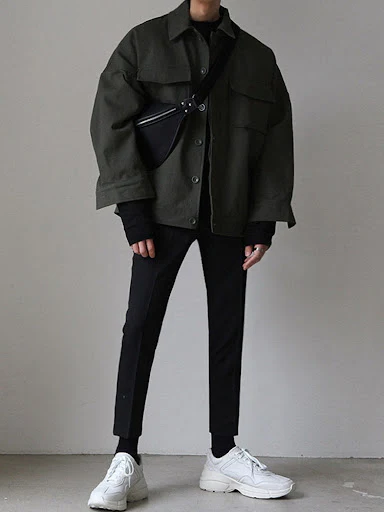 Title 2, Giacca Rossa Uomo Tooling Autunno Coreana Vesti...