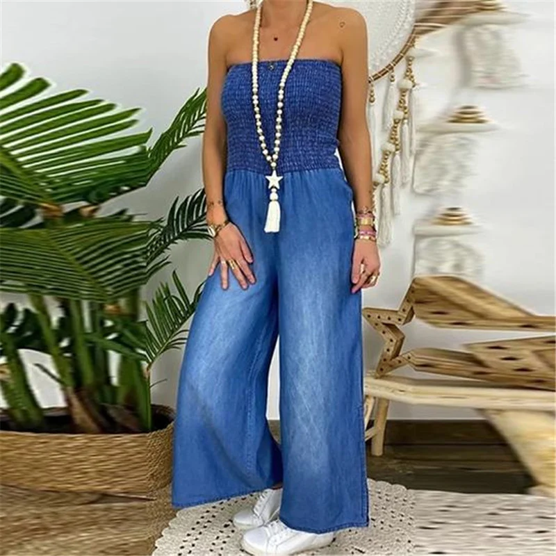 Title 5, Pantalones vaqueros casuales de pernera ancha c...