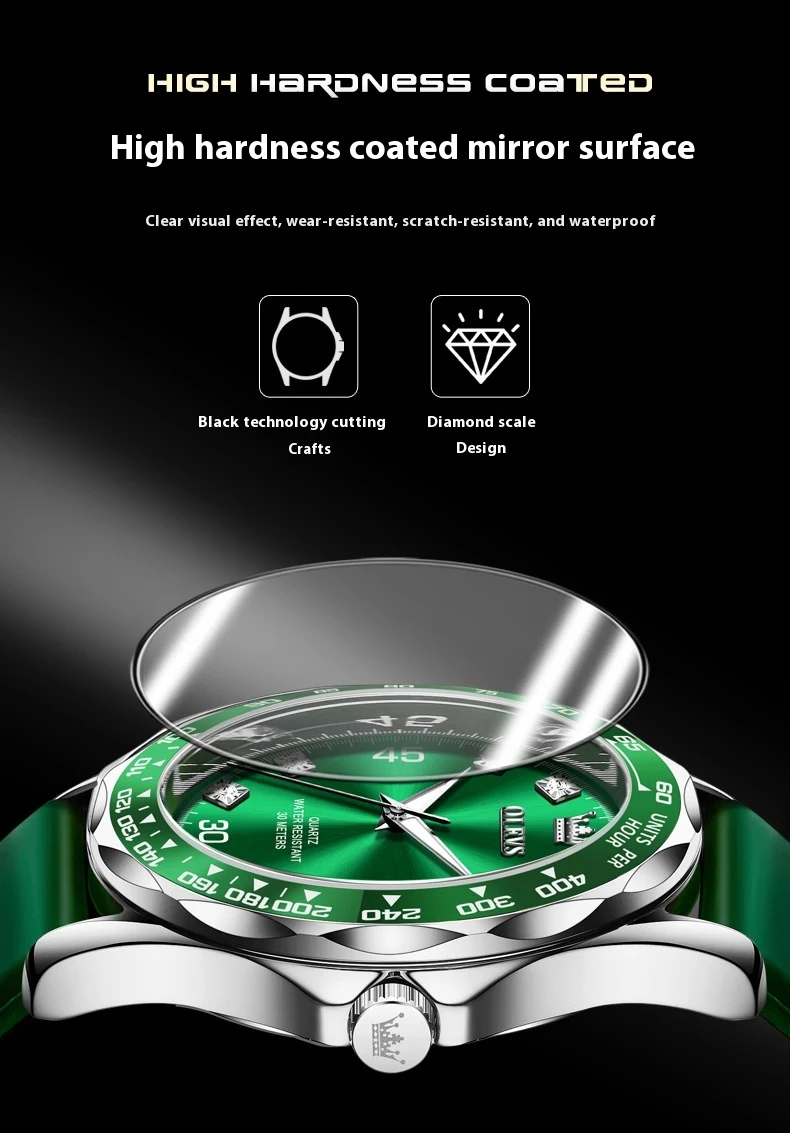Relógio Submariner Verde Quartzo Luminoso Masculino Desfrute de um relógio resistente e elegante, com mostrador luminoso, perfeito para uso diário e aventuras. — foto 3