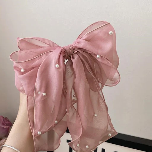 Title 8, Acessório de cabelo feminino com laço branco gr...