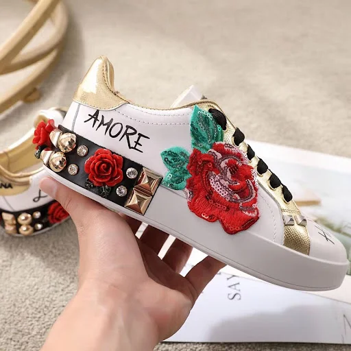 Title 6, Womens White Leather Shoes Casual Single Shoes...