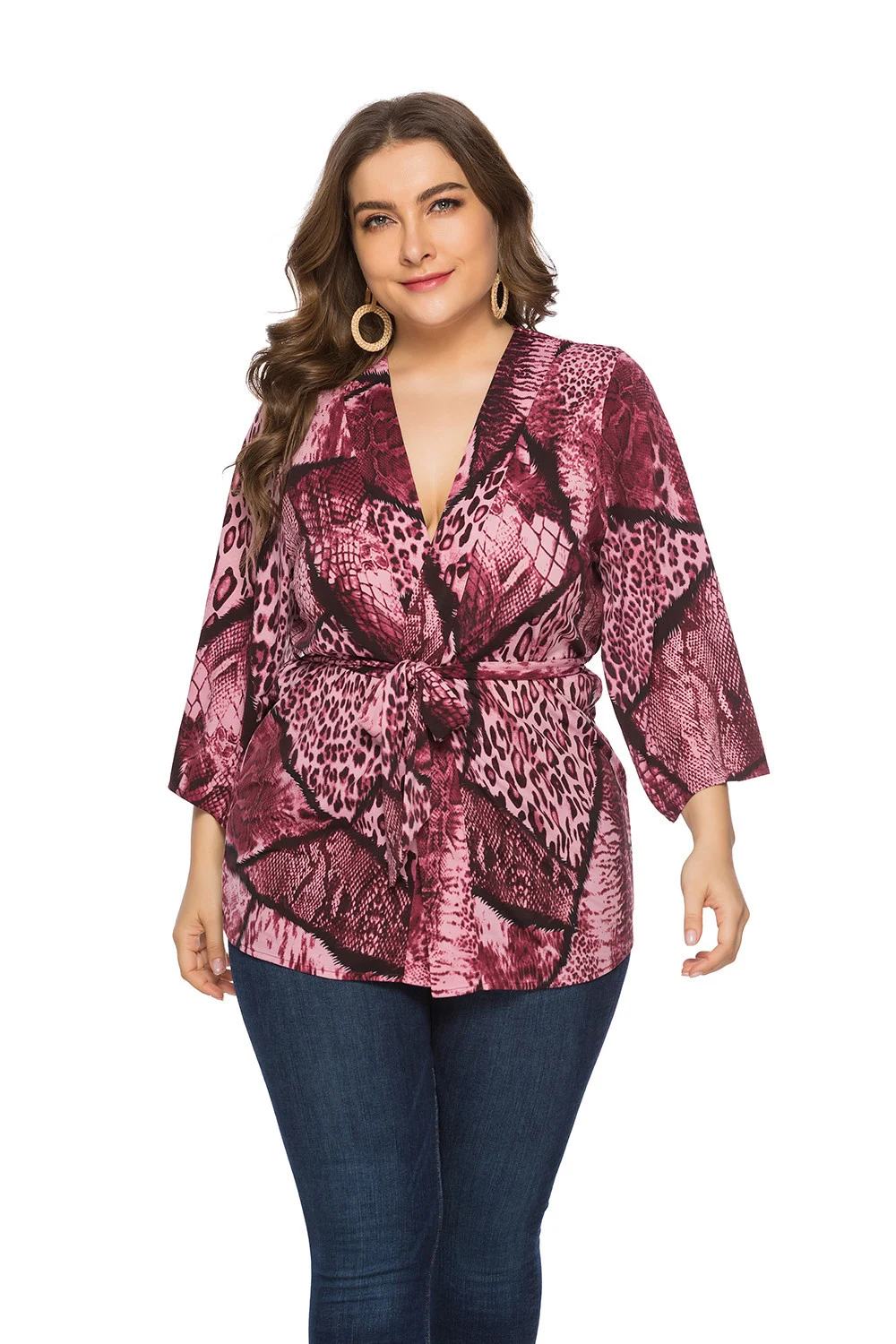 Title 6, Spring and Autumn Loose Serpentine Lace-up Top....