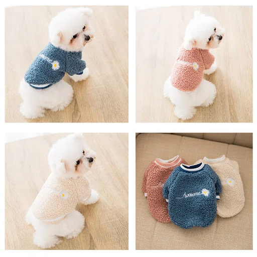 Title 5, Dog feet embroidered warm Teddy coat, a soft an...