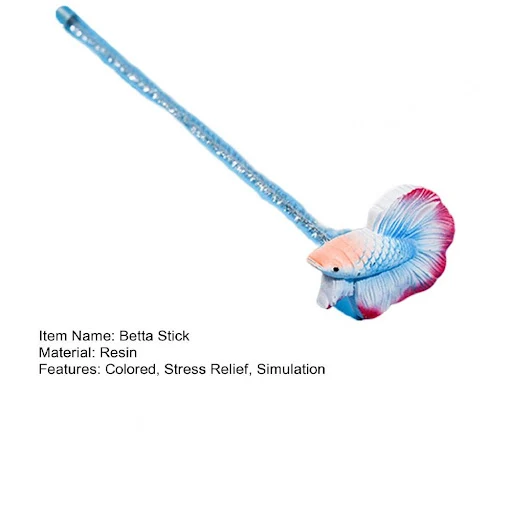 Durable Betta Stick Artificial Non-fading Fish Wand Toy Long Pole Relieve Boredom Fish Training Teaser Wand Toy Fish Tan — photo 5