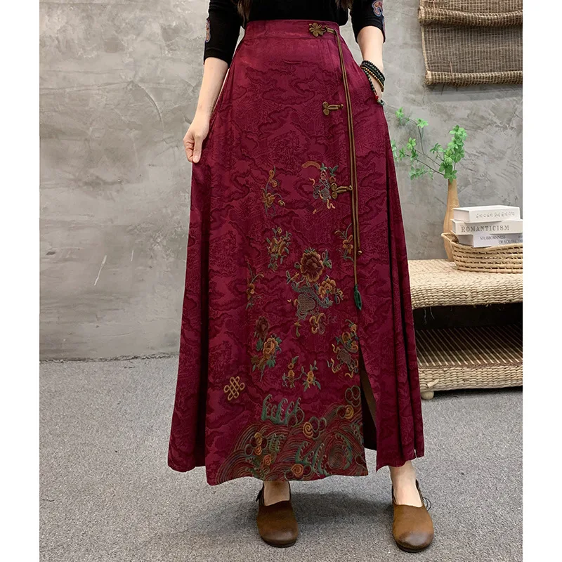 Title 3, New Ethnic Dress Embroidery Tassel A-Line Skirt...