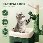 Brinquedo de escalada para gatos em formato de cacto com coluna de sisal, arranhador e estrutura de escalada ideal para diversão e cuidados com as unhas. — foto 14