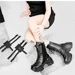 Stivaletti Martens da Donna con Suola Spessa, Rialzanti, Corti, in Stile Britannico, per un Look alla Moda e Confortevole — foto 6