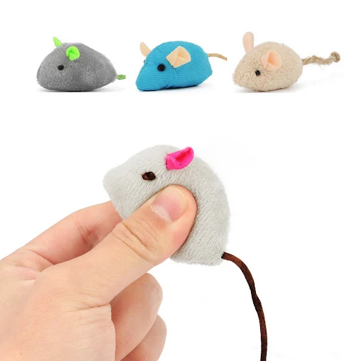 Catnip Mice Cat Toy Blue Gray Pink Fun Plush Mouse Cats Kitten Scratch Bite Pet Interactive Toy — photo 4