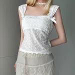 Sweet And Gentle Jacquard Inner Wear Blouse Female Bow Bandage — photo 9