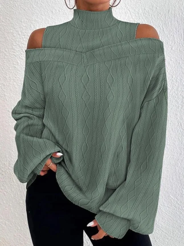Title 3, Blusa feminina outono inverno ombro a ombro, id...