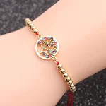 Pulseira Simples com Zircônia Criativa Árvore da Sorte, Corda Vermelha para Mulheres, Estilo Europeu e Americano, Traz Sorte — foto 6