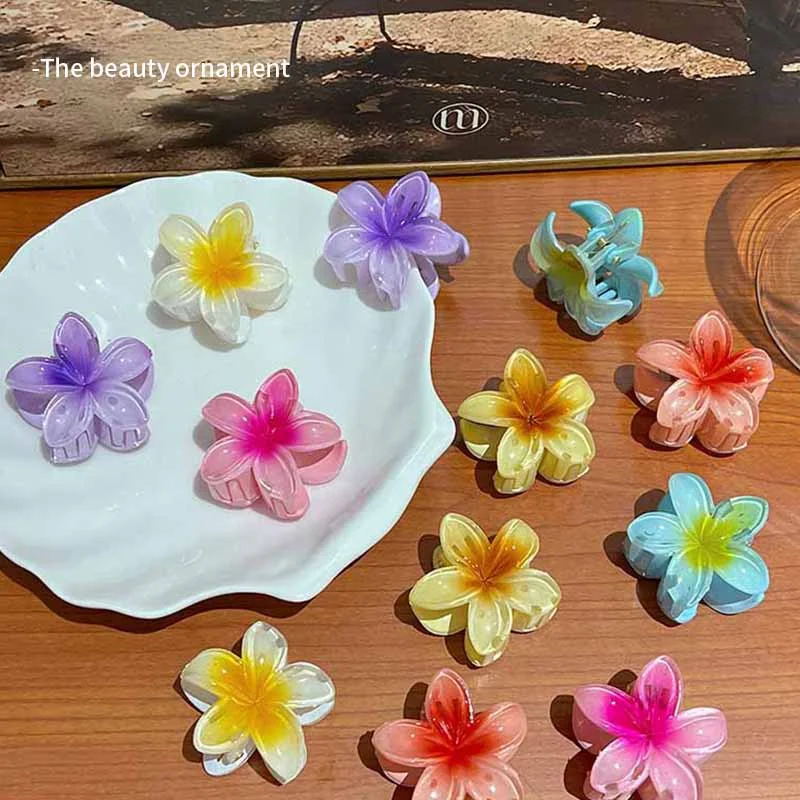 Title 4, 4cm Sweet Girl Plumeria Rubra Barrettes for Fem...