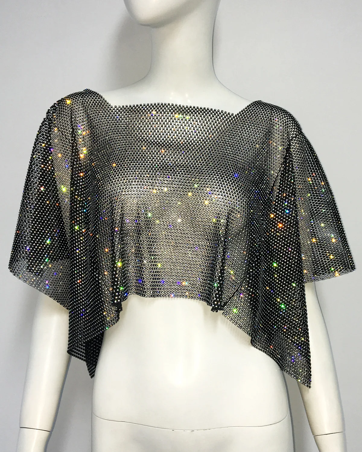 Women's Fashion Rhinestone Drop Shoulder Short Sleeve Square Collar T-shirt, a stylish and comfortable wardrobe staple. — photo 9