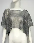 Women's Fashion Rhinestone Drop Shoulder Short Sleeve Square Collar T-shirt, a stylish and comfortable wardrobe staple. — photo 9