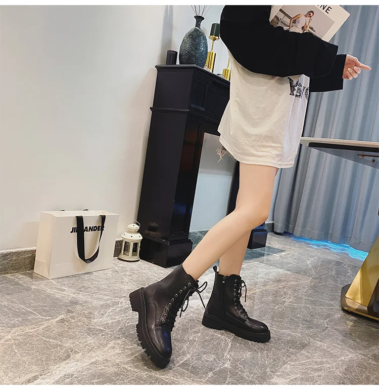 Title 2, Botas britânicas femininas com plataforma, zípe...