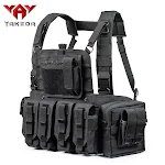 Colete tático camuflado para esportes ao ar livre, usado por fãs militares. Oferece proteção, camuflagem e estilo para atividades táticas no campo. — foto 6