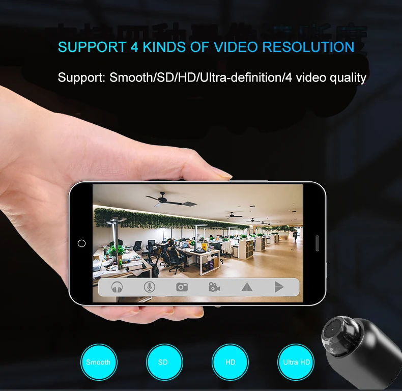 Title 16, Câmera de Vigilância WiFi Remota 1080P com Visã...