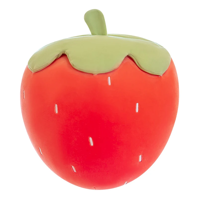 Almofada de morango de pelúcia macia e fofa. Brinquedo de pelúcia perfeito para abraçar, decorar quartos e proporcionar conforto. — foto 1