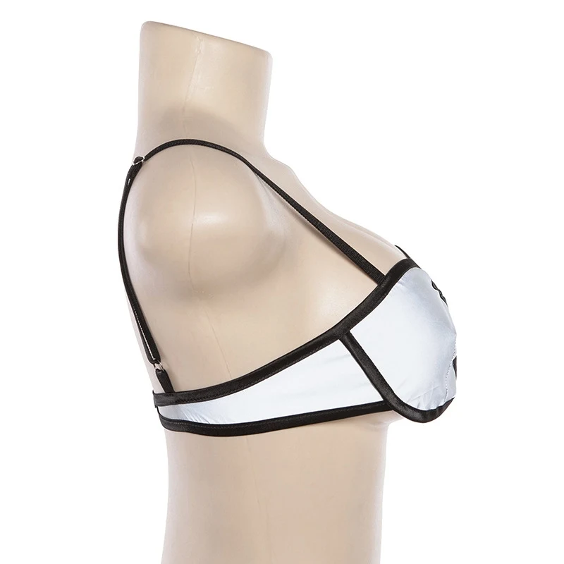 Sexy sling reflective fabric bottoming vest. A versatile and eye-catching essential for your night looks, perfect for la — photo 6