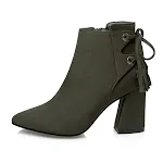 Botas de camurça com cadarço e bico fino para boate Europa e Estados Unidos. Estilo noturno sofisticado. — foto 3