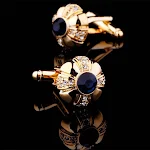 Abotoaduras francesas de ouro com diamantes para homens, um toque de sofisticação e elegância para camisas. — foto 9