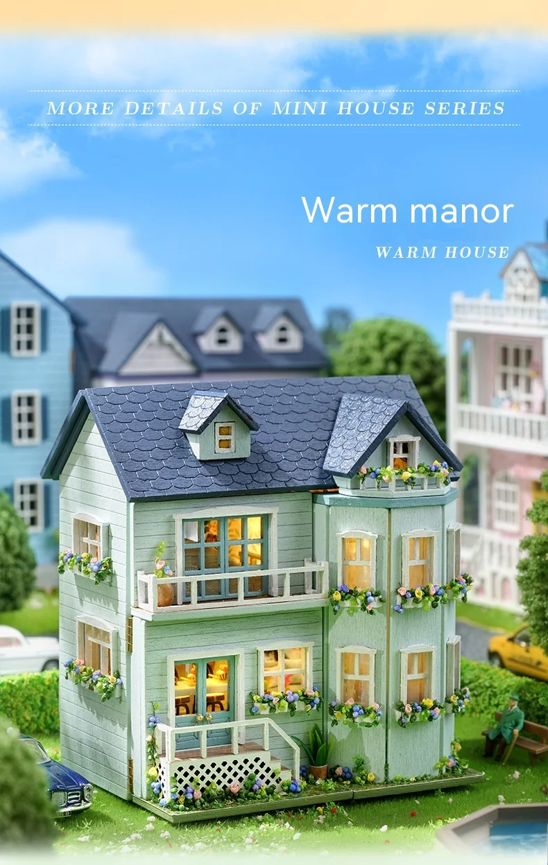 Mini Casa de Madeira Feita à Mão Série Cute Room Crie um Ambiente Aconchegante Decore seu Espaço com Charme Ideal para Presentear — foto 10