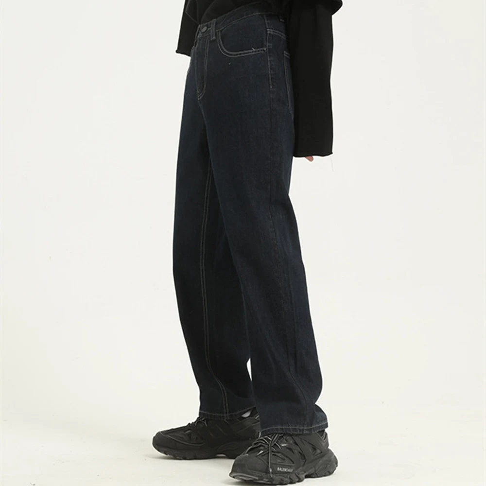 Men's Solid Color Washed Loose Jeans for everyday wear. Relaxed fit for ultimate comfort and style. Perfect for casual o — photo 6
